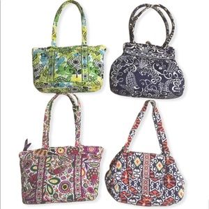 Vera Bradley Floral Red Green Handbag Purse Bundle Lot